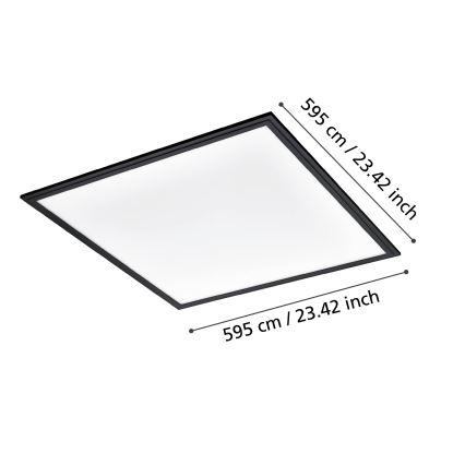 Eglo - Стельовий LED світильник LED/33W/230V 60x60 cm чорний