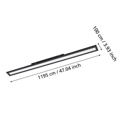 Eglo - Светодиодный потолочный светильник LED/38W/230V 120x10 см черный