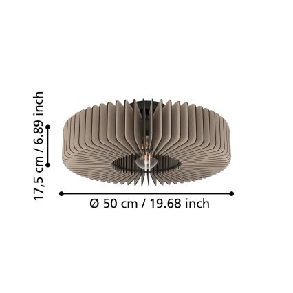 Eglo - Потолочный светильник 1xE27/40W/230V серый