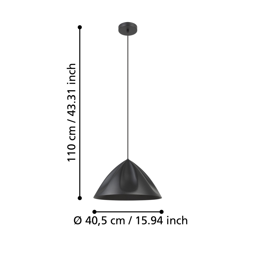 Eglo - Подвесная люстра 1xE27/40W/230V черный