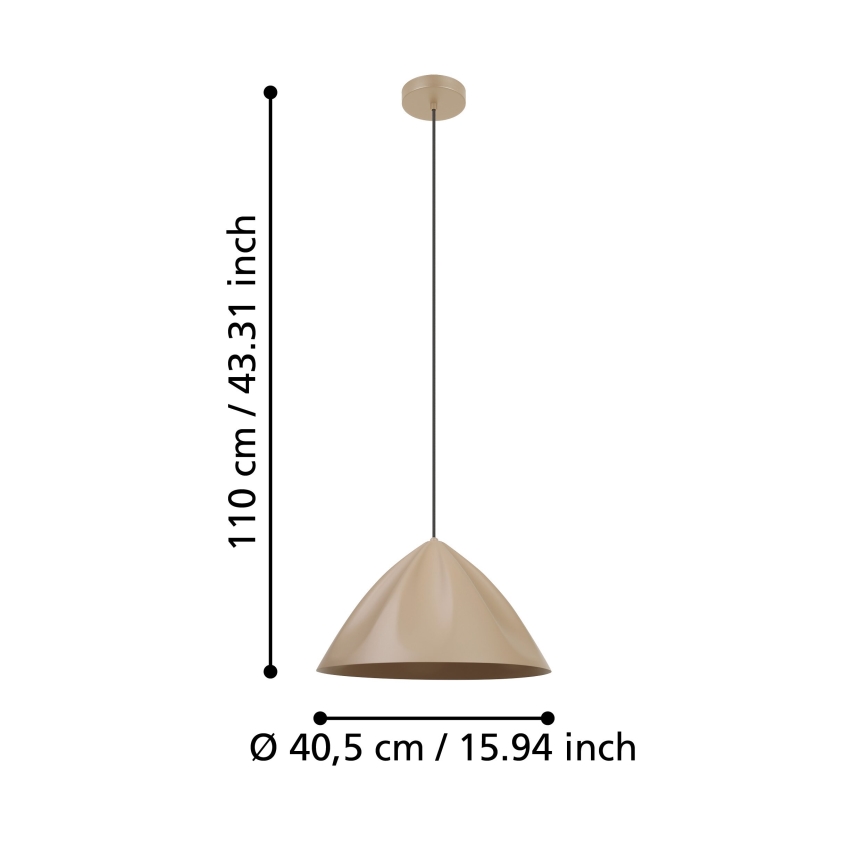 Eglo - Подвесная люстра 1xE27/40W/230V кремовый