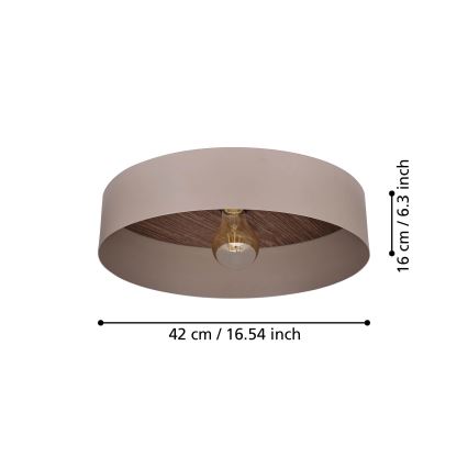 Eglo 900838 - Потолочный светильник DUAIA 1xE27/40W/230V коричневый