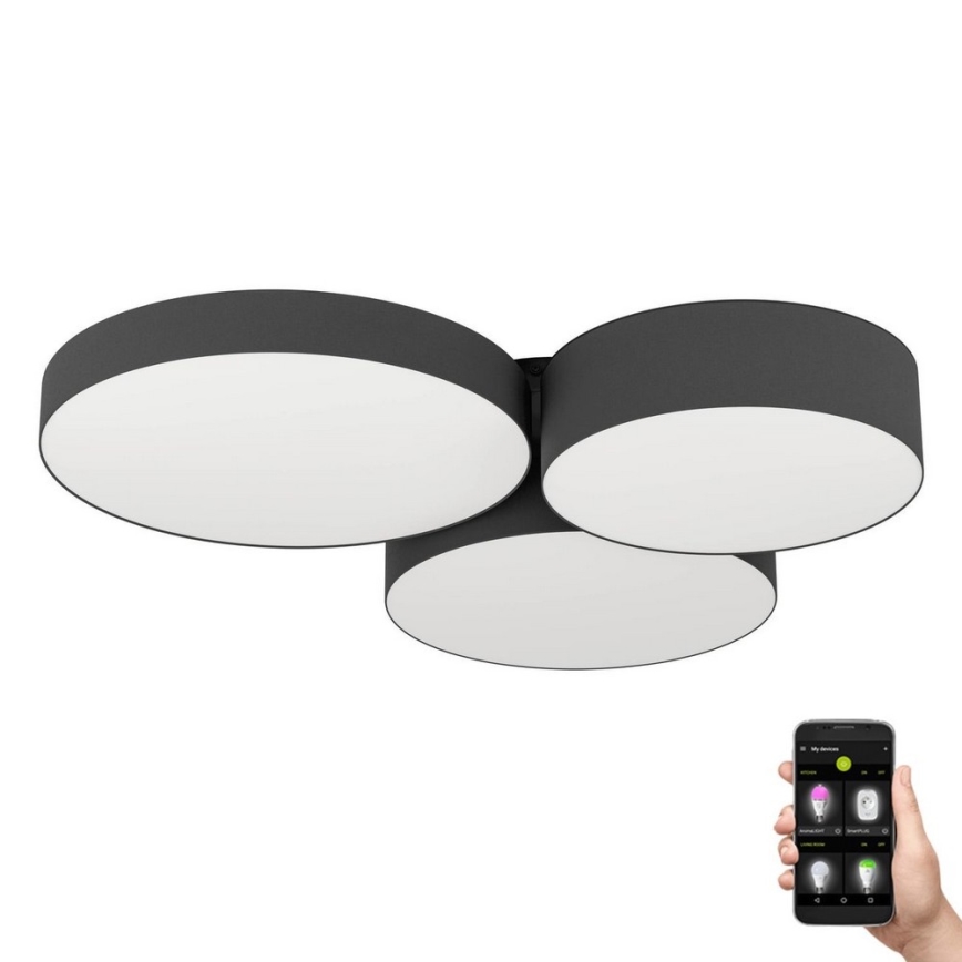 Eglo - Потолочный RGBW-светильник с регулированием яркости 3xLED/7,5W/230V 2700-6500K черный