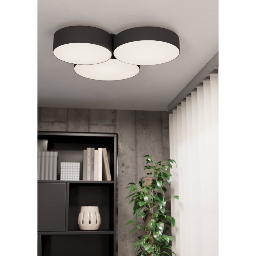 Eglo - Потолочный RGBW-светильник с регулированием яркости 3xLED/7,5W/230V 2700-6500K черный