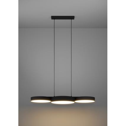 Eglo - Светодиодная подвесная RGBW-люстра с регулированием яркости 3xLED/7,5W/230V 2700-6500K черный