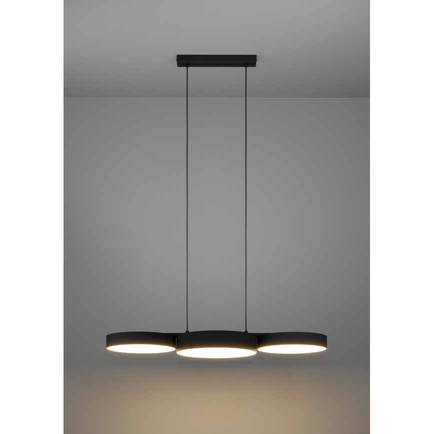 Eglo - Светодиодная подвесная RGBW-люстра с регулированием яркости 3xLED/7,5W/230V 2700-6500K черный