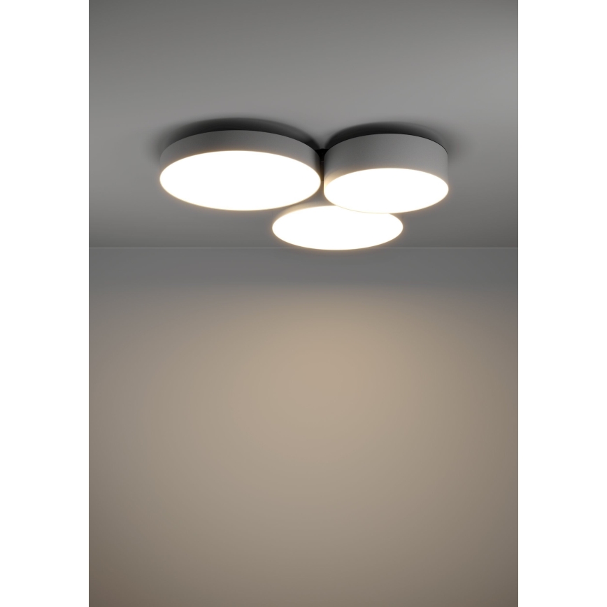 Eglo - Светодиодный потолочный RGBW-светильник с регулированием яркости 3xLED/7,5W/230V 2700-6500K серый