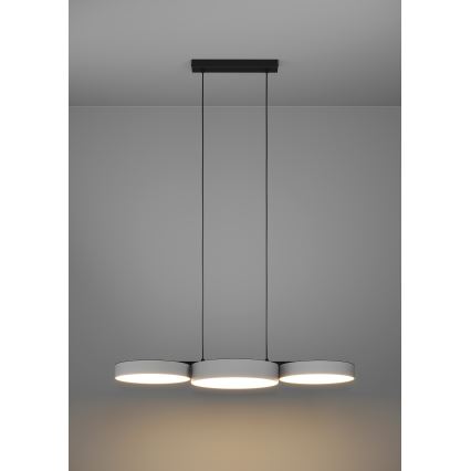 Eglo - LED RGBW Підвісна люстра з регулюванням яскравості 3xLED/7,5W/230V 2700-6500K сірий