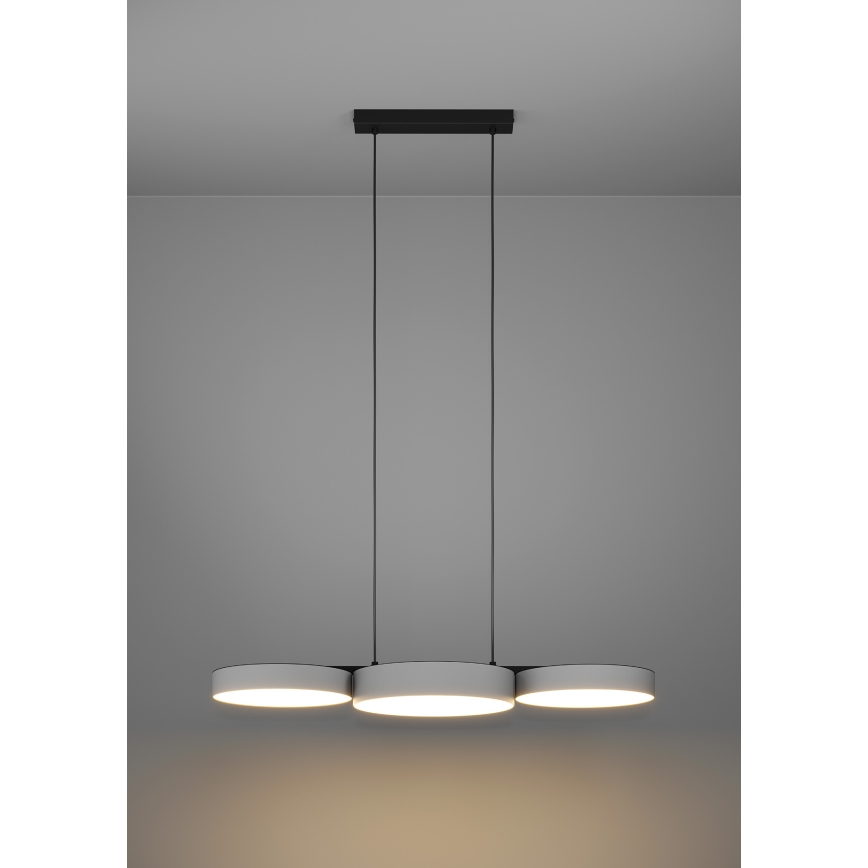 Eglo - LED RGBW Підвісна люстра з регулюванням яскравості 3xLED/7,5W/230V 2700-6500K сірий