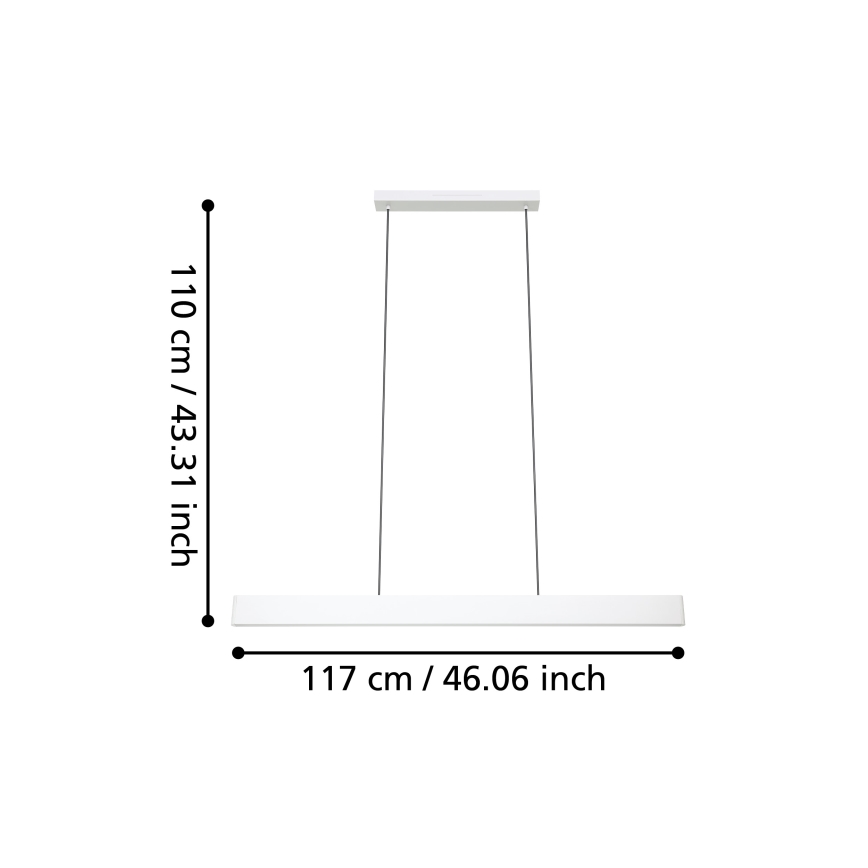 Eglo - LED RGBW Підвісна люстра з регулюванням яскравості LED/38W/230V 2700-6500K білий