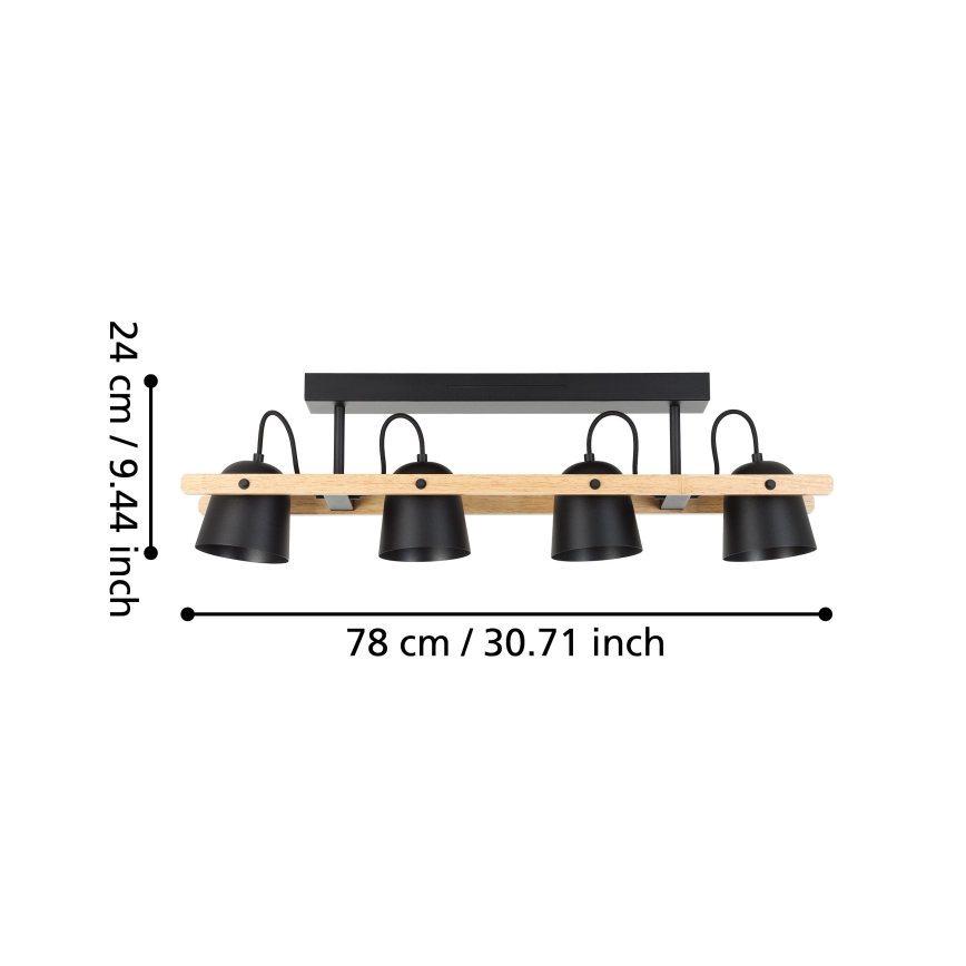 Eglo - LED RGBW Пристельова люстра з регулюванням яскравості 4xLED/3,7W/230V 2700-6500K