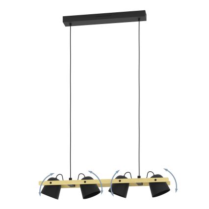 Eglo - Светодиодная подвесная RGBW-люстра с регулированием яркости 4xLED/3,7W/230V 2700-6500K