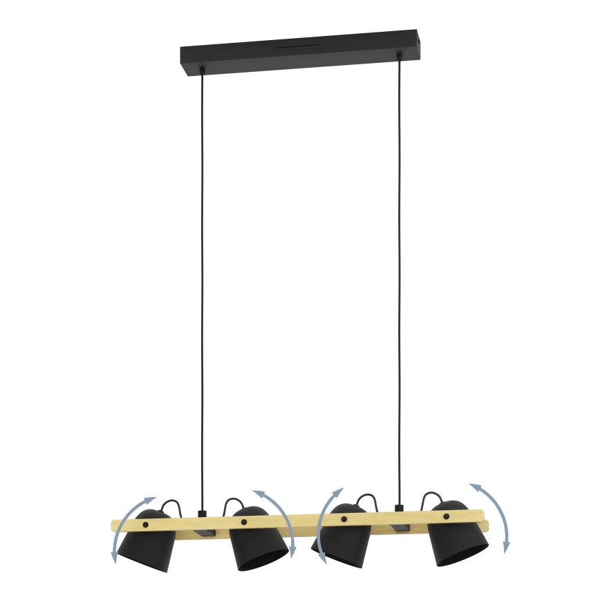 Eglo - Светодиодная подвесная RGBW-люстра с регулированием яркости 4xLED/3,7W/230V 2700-6500K