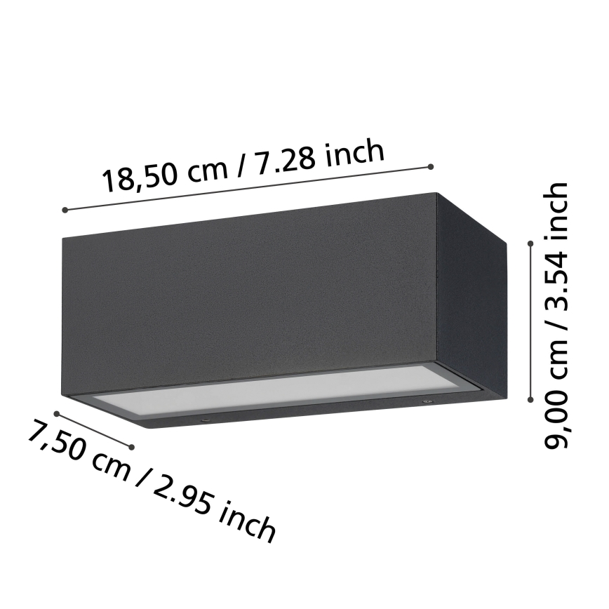 Eglo - Вуличний світлодіодний настінний світильник 2xLED/5W/230V IP65