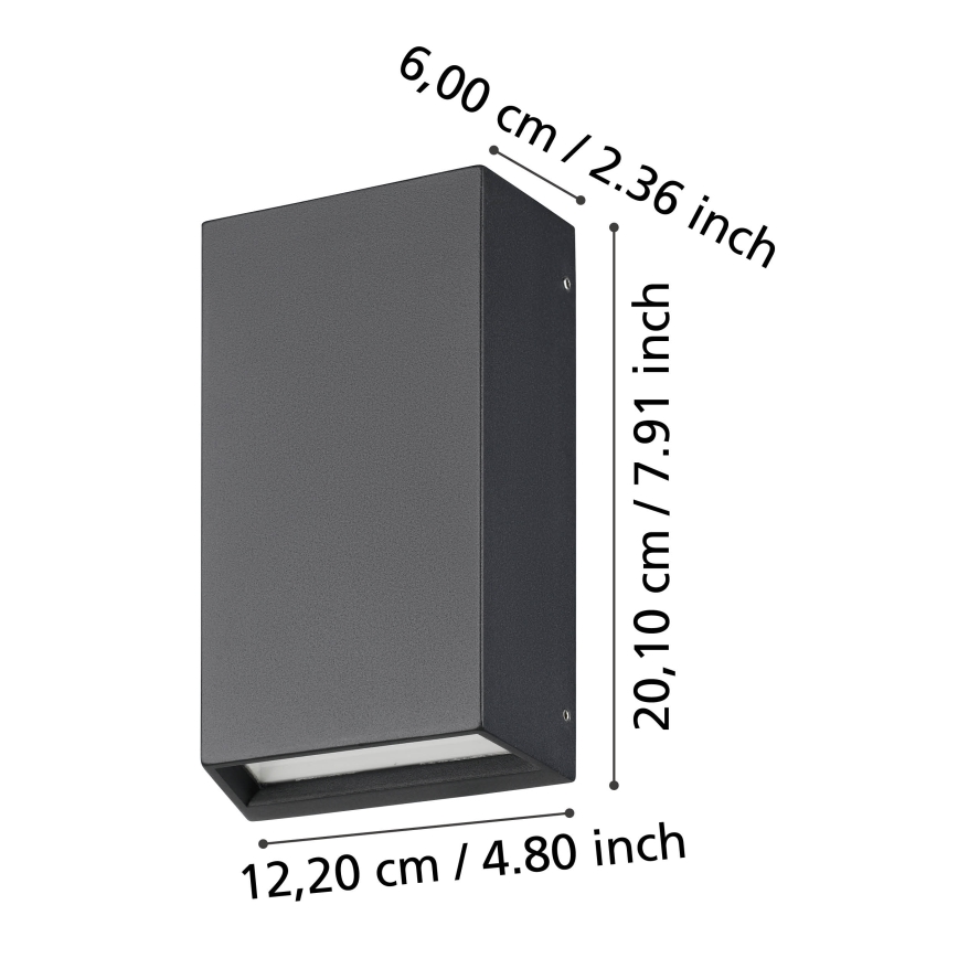 Eglo - Вуличний світлодіодний настінний світильник 2xLED/5W/230V IP65