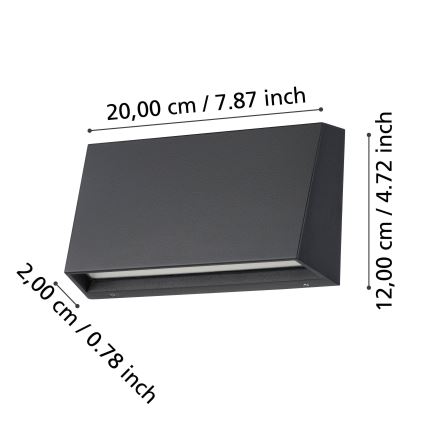 Eglo - Вуличний світлодіодний настінний світильник LED/9,5W/230V IP65