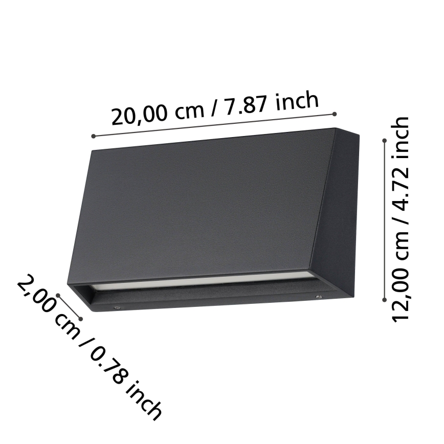 Eglo - Вуличний світлодіодний настінний світильник LED/9,5W/230V IP65