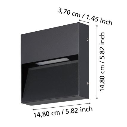 Eglo - Вуличний світлодіодний настінний світильник LED/4,8W/230V IP65