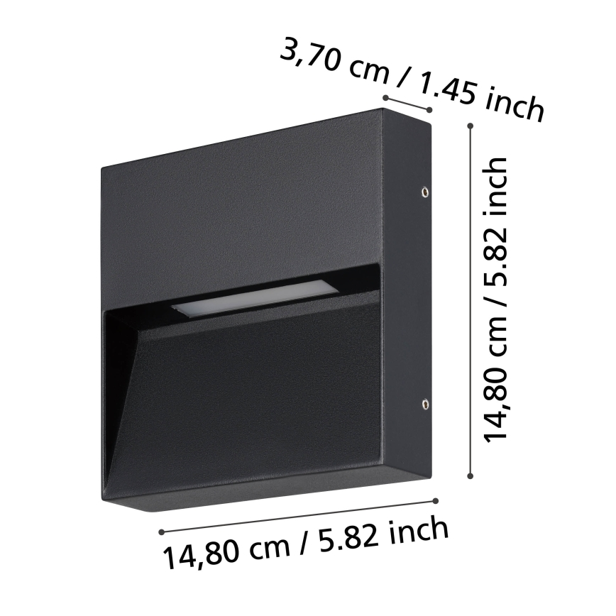 Eglo - Вуличний світлодіодний настінний світильник LED/4,8W/230V IP65
