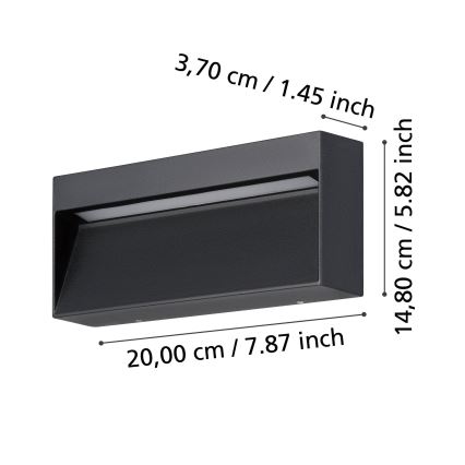Eglo - Уличный светодиодный настенный светильник LED/4,8W/230V IP65