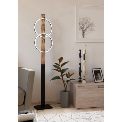 Eglo - Світлодіодний торшер 2xLED/12W/230V 3000K коричневий/чорний