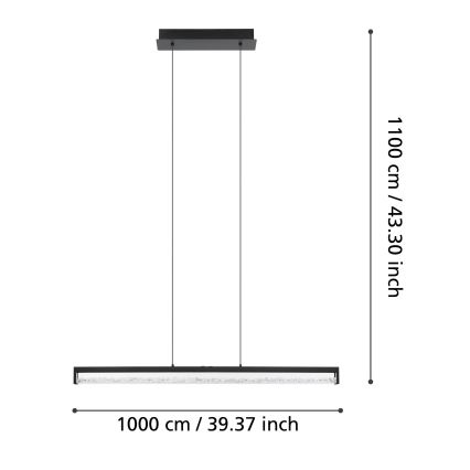 Eglo - Світлодіодна підвісна люстра з регулюванням яскравості LED/36W/230V 2700 - 5000K