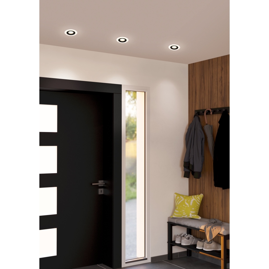 Eglo - НАБОР 3x Светодиодный встроенный светильник 3xLED/4,8W/230V черный