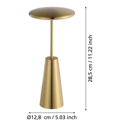 Eglo - Светодиодная уличная сенсорная лампа с регулированием яркости LED/2,8W/5V 2400K/3000K/4000K 5200 mAh IP54 золотистый