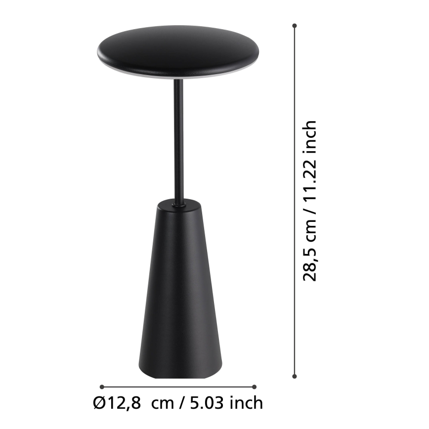 Eglo - Светодиодная уличная сенсорная лампа с регулированием яркости LED/2,8W/5V 2400K/3000K/4000K 5200 mAh IP54 черный