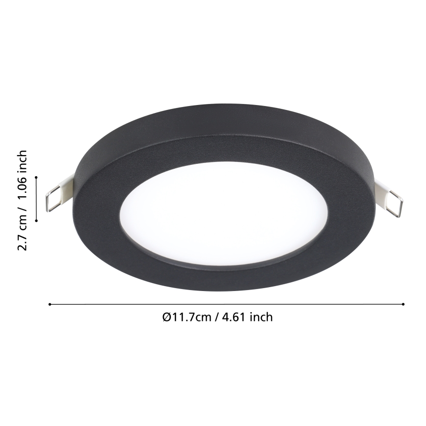 Eglo - LED точковий світильник для підвісних стель LED/5,5W/230V 4000K чорний діам. 11,7 см