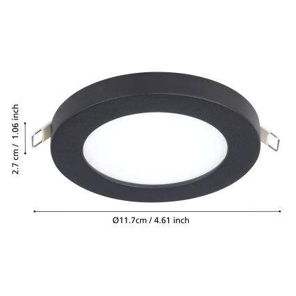 Eglo - Светодиодный встроенный светильник LED/5,5W/230V 4000K черный