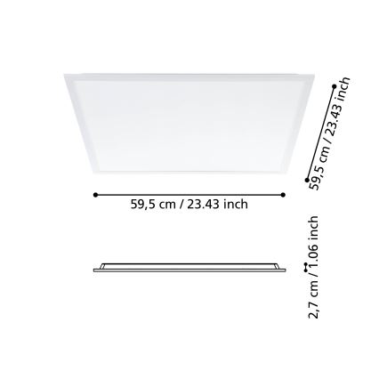 Eglo - Світлодіодна пристельова панель LED/34,5W/230V 60x60 см