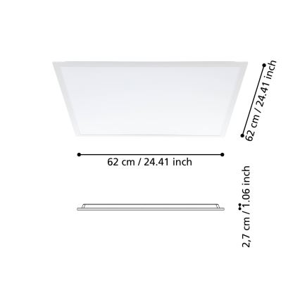 Eglo - Светодиодная припотолочная панель LED/33W/230V 62x62 см