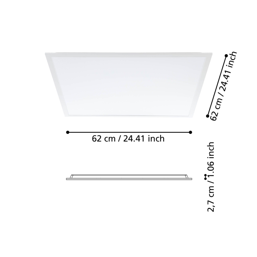 Eglo - Светодиодная припотолочная панель LED/33W/230V 62x62 см