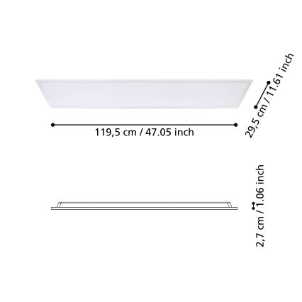 Eglo - LED накладна панель LED/34,5W/230V 120x30 cm