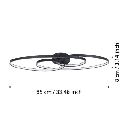 Eglo - Светодиодный потолочный светильник с регулированием яркости LED/38W/230V