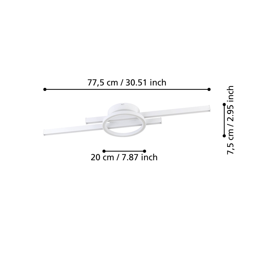 Eglo - Потолочный RGBW-светильник с регулированием яркости LED/23,5W/230V 2700-6500K белый + дистанционное управление