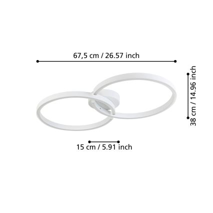 Eglo 900954 - Стельовий RGBW-світильник з регулюванням яскравості LED/19,5W/230V 2700-6500K білий + пульт дистанційного керування