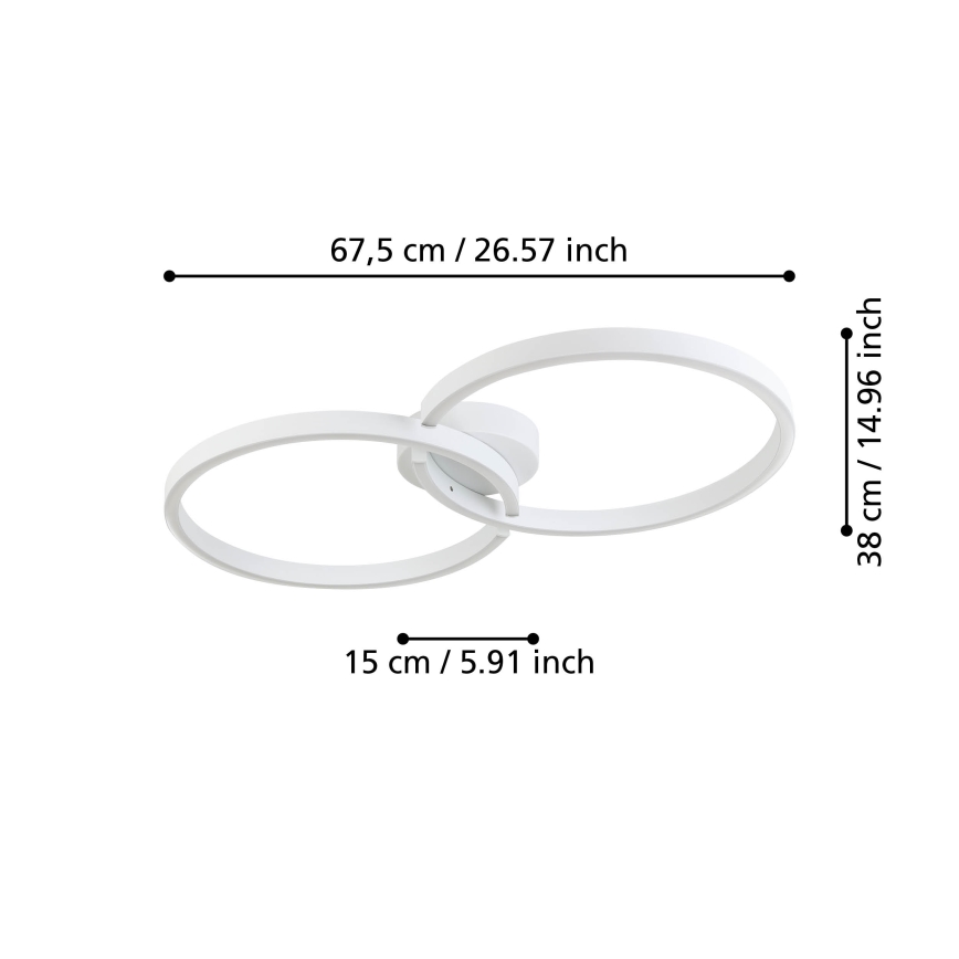 Eglo 900954 - Стельовий RGBW-світильник з регулюванням яскравості LED/19,5W/230V 2700-6500K білий + пульт дистанційного керування