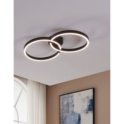 Eglo 900955 - Стельовий RGBW-світильник з регулюванням яскравості LED/19,5W/230V 2700-6500K чорний + пульт дистанційного керування