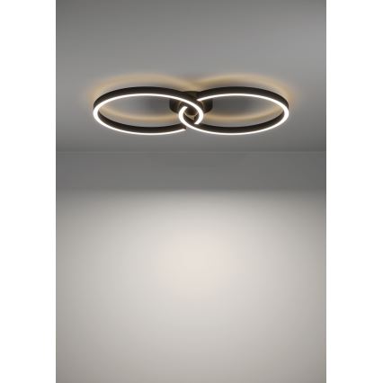 Eglo 900955 - Светодиодный потолочный RGBW-светильник с регулированием яркости LED/19,5W/230V 2700-6500K черный + дистанционное управление