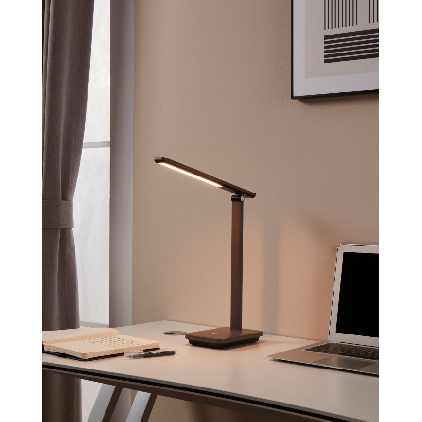 Eglo - Светодиодная аккумуляторная настольная лампа с регулированием яркости LED/3,6W/5V 1800mAh коричневый