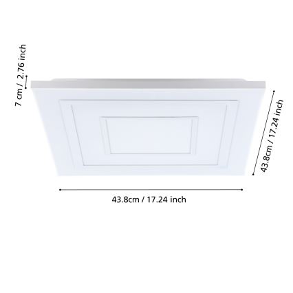 Eglo - Стельовий RGBW-світильник з регулюванням яскравості LED/18W/230V 3000-6500K + пульт дистанційного керування