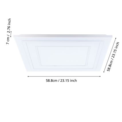 Eglo - Светодиодный потолочный RGBW-светильник с регулированием яркости LED/29W/230V 3000-6500K + дистанционное управление