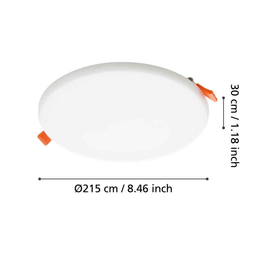 Eglo - Вбудований стельовий LED світильник для ванної LED/18W/230V діаметр 21,5 см IP65