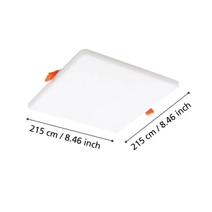 Eglo - Вбудований стельовий LED світильник для ванної LED/18W/230V 21,5x21,5 см IP65