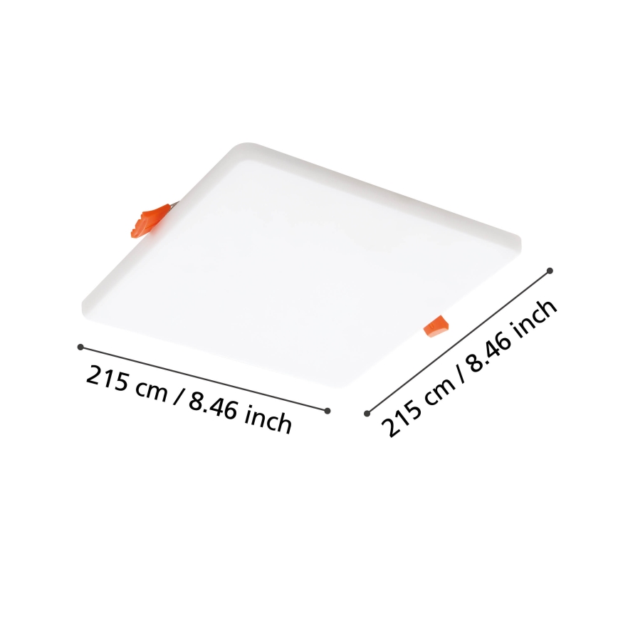 Eglo - Вбудований стельовий LED світильник для ванної LED/18W/230V 21,5x21,5 см IP65