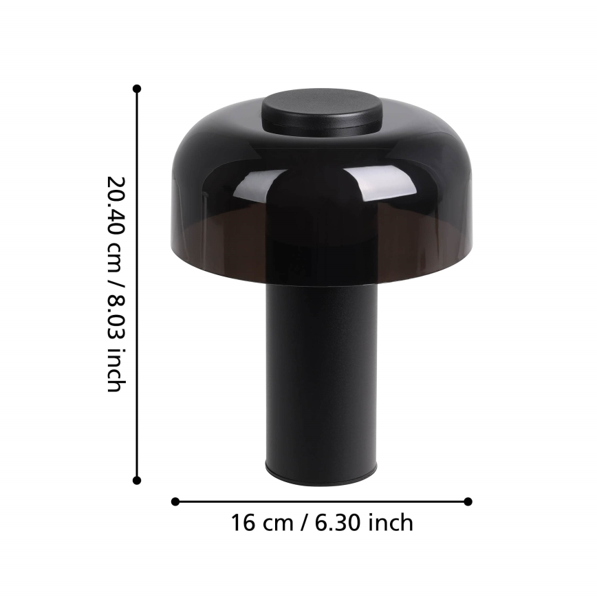 Eglo - Светодиодная уличная сенсорная лампа с регулированием яркости LED/2,25W/5V 2400-4000K 5200 mAh IP44 черный