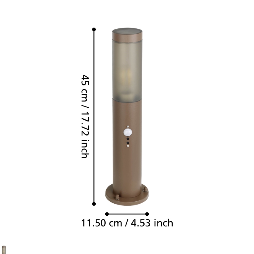 Eglo - Уличная лампа с датчиком 1xE27/15W/230V 45 см IP44