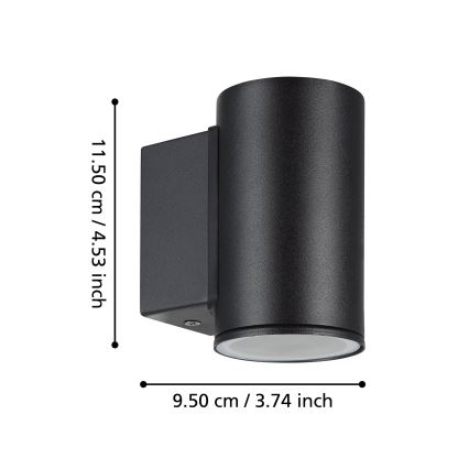 Eglo - Вуличний світлодіодний настінний світильник 1xGU10/2,8W/230V IP44